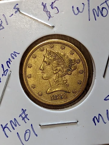 1881 S $5 Gold Liberty Half Eagle Cover