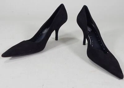 BCBG Niñas Tacones Negro Gamuza Punta Talla 8 1/2 B Foto 1 de 4