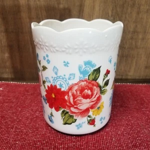 Pionierin Blumen Utensilienhalter Blumen Keramik Küchendeko blau rot - Bild 1 von 5