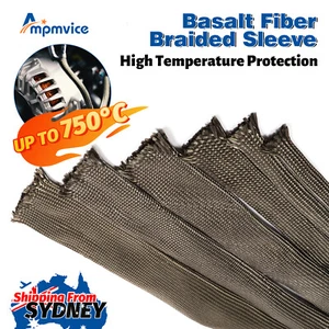 Braided Basalt Wire Sleeve Heat Shielding Fuel Oil Hose Cover Chemical Resistant - Picture 1 of 11