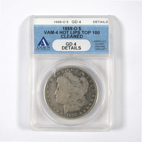 1888 O VAM-4 Hot Lips Morgan Dollar G 4 Details ANACS Silver SKU:I8503 Cover