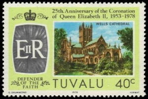 TUVALU 83 (SG91) - QEII Coronation Jubilee "Wells Cathedral" (pa94385) - Picture 1 of 1