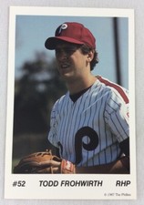 1987 Philadelphia Phillies Team Issue TastyKake Photo Card-Todd Frohwirth