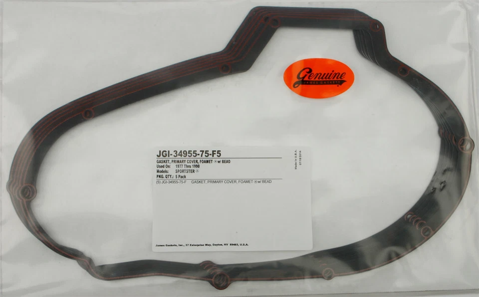 JAMES GASKETS 1987-1990 XLH883H Sportster 883 Hugger Harley Davidson GASKET PRIM - Изображение 1 из 1