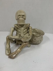 Vintage Ceramic Skeleton Shelf Sitter Candle Holder Figurine Collectible - Picture 1 of 5