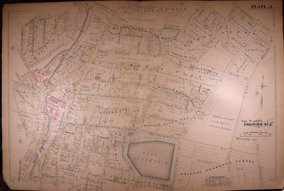 Mapa Plat Atlas 1882 ~ ESTANQUE BLACKSTONE - PROVIDENCIA, RHODE ISLAND - #4 (XL18x28) Foto 1 de 2