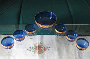 7 pz. Set SERVIZIO MACEDONIA - GELATO con bordo oro - Foto 1 di 8