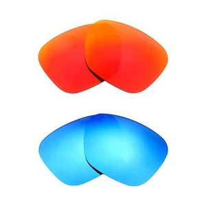 Walleva Fire Red + Ice Blue Polarized Lenses For Ray-Ban RB3136 Caravan 55mm - Picture 1 of 7