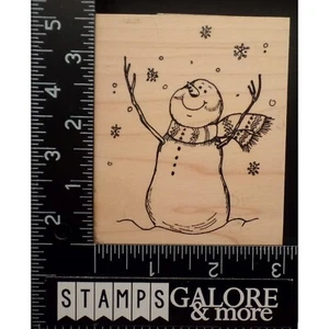 Grandes Impresiones Estampillas de Goma H188 MUÑECO DE NIEVE BUFANDA COPOS DE NIEVE NAVIDAD #3065 - Imagen 1 de 2