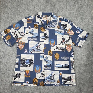 Camicia hawaiana vintage Kalaheo da uomo XLarge militare seconda guerra mondiale bombardieri combattenti hawaii - Foto 1 di 11