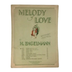 1903 Sheet Music Large Format Melody Of Love H Englemann Theodore Presser Co - Picture 1 of 6