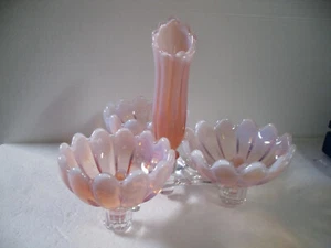 5 pc. Fostoria Heirloom Pink Opalescent Epergne - Picture 1 of 7