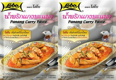 2 x pasta de curry Lobo Panang comida tailandesa autêntica especiarias de culinária tailandesa 50g. - Imagem 1 de 4