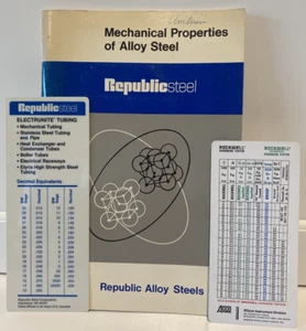 Vtg 1973 Republic Steel Engineering Mechanical Properties of Alloy Steel + Cards - Picture 1 of 14