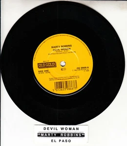 MARTY ROBBINS  Devil Woman & El Paso 7" 45 rpm record NEW + juke box title strip - Picture 1 of 2