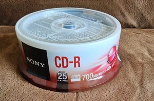 Sony CD-R 700MB 80 mins 25-Pack Blank Discs Cake - Afbeelding 1 van 2
