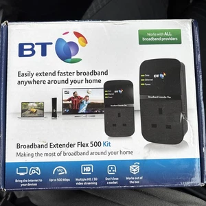 BT Broadband Extender Flex 500 Kit - Pass Through Powerline Adapters  Twin #2 - Picture 1 of 3