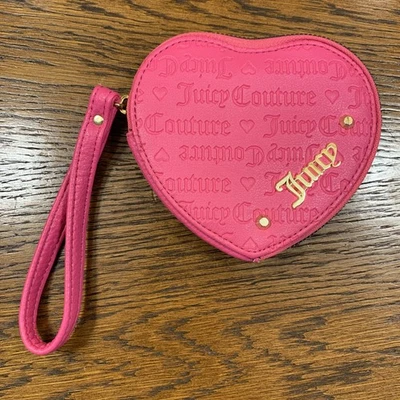 Juicy Couture Pink Zip Wristlet Wallet Card Case Coin Purse Excellent Condition - Image 1 of 4