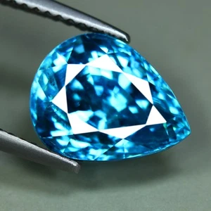 7.85 Cts_Diamond Lustrous_Great Cut_100 % Natural ROYAL Blue ZIRCON_Top Fire - Picture 1 of 3