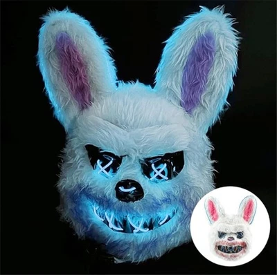 TK GRUPPE Horror Hase LED Grusel Maske - wie aus Purge steuerbar, Halloween & Fasching