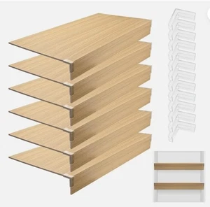 Wire Shelf Covers 33 x 16 Inch PVC Faux Wood Wire Rack Covers Set Of 6 - NIOB - Picture 1 of 9