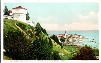 Vintage Postcard- Old Block House, Mission Point- Mackinac Island, Michigan JZ18 - Image 1 of 2
