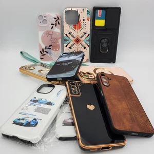 Lot d'étuis divers pour téléphone portable iPhone et Samsung / 11 coques différentes - Photo 1 sur 18