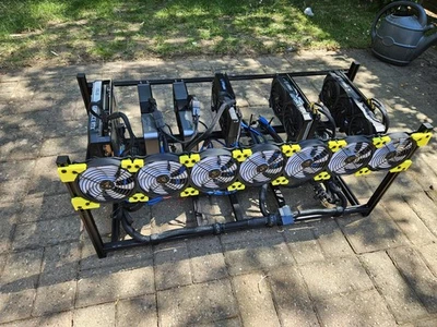 Mining rig about  400mhs  6 CPUs - Image 1 of 4