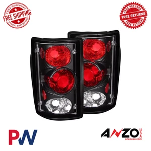 ANZO Tail Lights Black For 95-06 Ford Excursion Econoline Van E150 / E250 /E350 - Picture 1 of 2