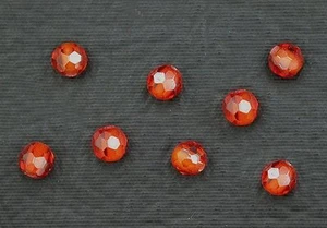 Eight 4mm Burnt Orange Faceted Round CZ Cubic Zirconia Bead Beads - Picture 1 of 1