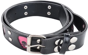 Cinturón Calavera Negro GUITAR PICK - Cinturón Gótico Rockabilly Rosa - Imagen 1 de 1