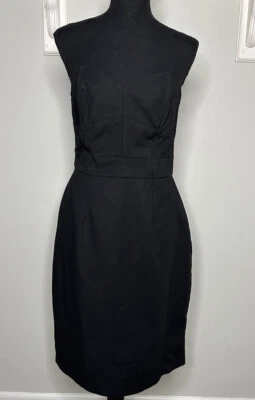 New York & Company Pencil Cut Tube Top Dress Women's Size 8 Black Party Prom - Image 1 of 4