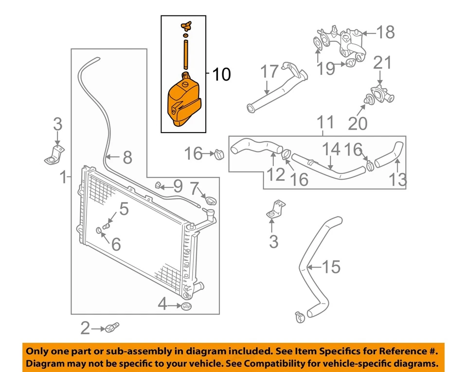 Used Engine Coolant Reservoir fits: 2004 Kia Sedona  Grade A Foto 1 de 3