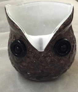 Vintage Murano Owl Vase Trapped Bubble Multicolour Cased Art Glass Small 5in V2 - Picture 1 of 18