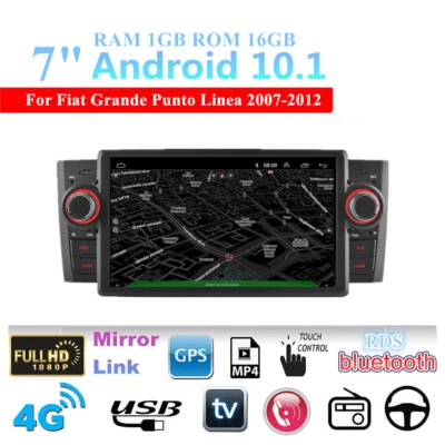 Radio estéreo GPS para automóvil Android 10.1 16 GB de 7"" para Fiat Grande Punto Linea 2007-2012 Foto 1 de 4