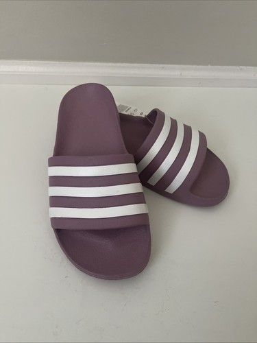 Adidas Slides Viola Donna US5 UK4 Nuove con etichette