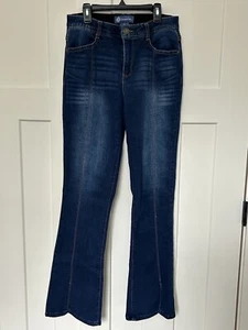 DEMOCRACY Ab Solution Split Seam Bootcut Dark Jeans Size 6 EUC - Picture 1 of 5