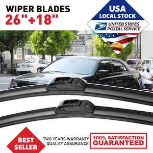 Set 26"&18" Bracketless OEM Windshield Wiper Blades For Toyota Prius 2004-2015 - Picture 1 of 16