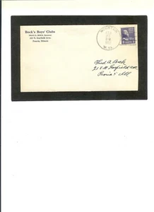 US ENTIRE Return Add. "Bock's Boys' Clubs, Peoria, IL" pmk 2-21-1952 Mountain,WV - Picture 1 of 2