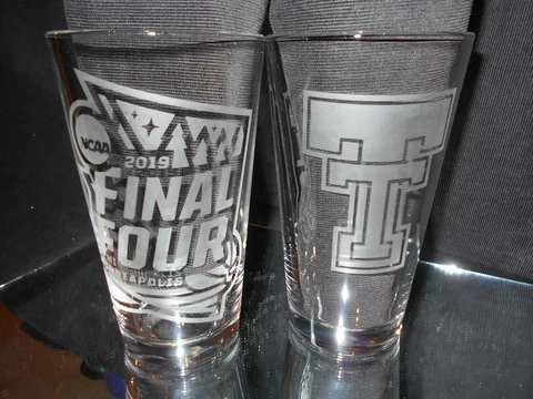 2019 FINAL FOUR CONTENDER TEXAS TECH RED RAIDERS ETCHED 16 oz PINT GLASSES (2) Cover