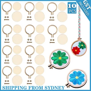 10sets Mini Embroidery Hoop Ring Wooden Cross Stitch Frame Kit For Hand Craft - Picture 1 of 10