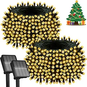 2Pack Total 44m 400 Led Solar Christmas Fairy Lights Outdoor String Garden Party - Picture 1 of 9