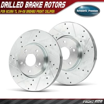 2Pcs 310mm Front Side Drilled Brake Rotors for Acura TL 2004-2008 V6 3.2L Sedan - Image 1 of 4