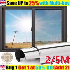 One Way Mirror Reflective Window Film Home Privacy Solar Tint Foil.Glass-Sticker - Picture 1 of 23