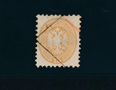 Lombardía Venetia #24 (1864) 15S ÁGUILA MARRÓN AMARILLA **XF**; PERF 9 1/2; CV $210 Foto 1 de 2