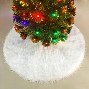 Soft Thick Plush Tree Skirt Round Fluffy for Holiday Winter Decor (122cm) - Picture 1 of 8