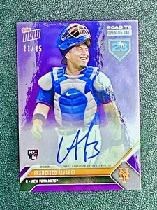 2023 Topps Now Road To Opening Day Francisco Alvarez RC Purple Auto /25 NY METS - Picture 1 of 3