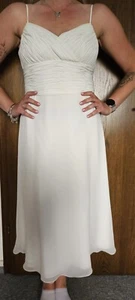 Lilly Brautkleid f. Standesamt, Gr. 42, ivory mit Spitzenstola, 3/4 lang - Bild 1 von 8