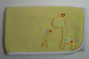 Carters Child of Mine Yellow GIRAFFES & TOUCAN Fleece Baby Blanket Jungle EUC - Picture 1 of 3