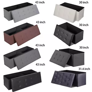 Storage Ottoman Bench Foot Rest Stool for Bedroom Entryway Living Room - Picture 1 of 90